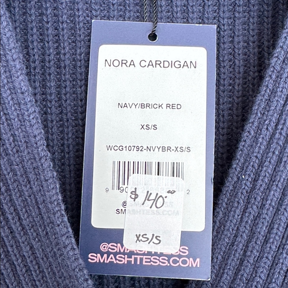 Smash + Tess Navy Cardigan with Pink Floral Design - Picture 4 of 5